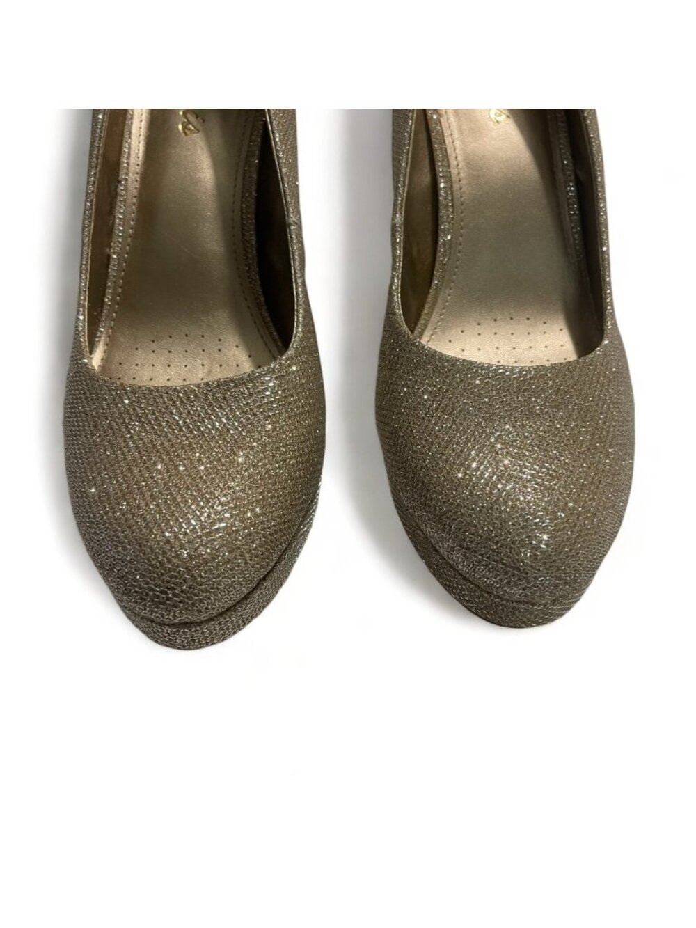 Aukis Women's Sparkly Gold High Heels - Size 9.5 - Picture 10 of 14